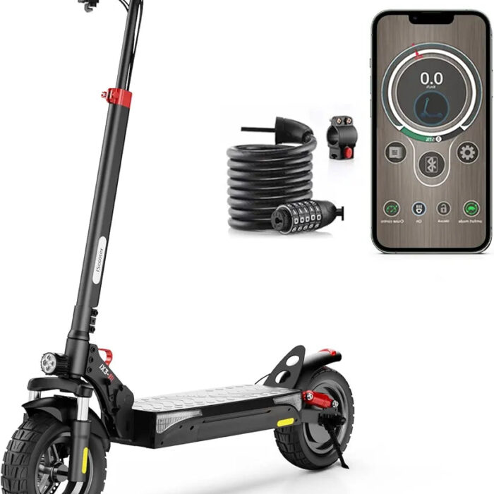 iScooter iX3 Electric Scooters Adult, 10" Pneumatic Off-road Fast Electric Scooter with Lock, APP Control, 40KM Range, 3 Speed Modes, 4 Shock Absorbers, Fast Charging, Foldable E Scooter