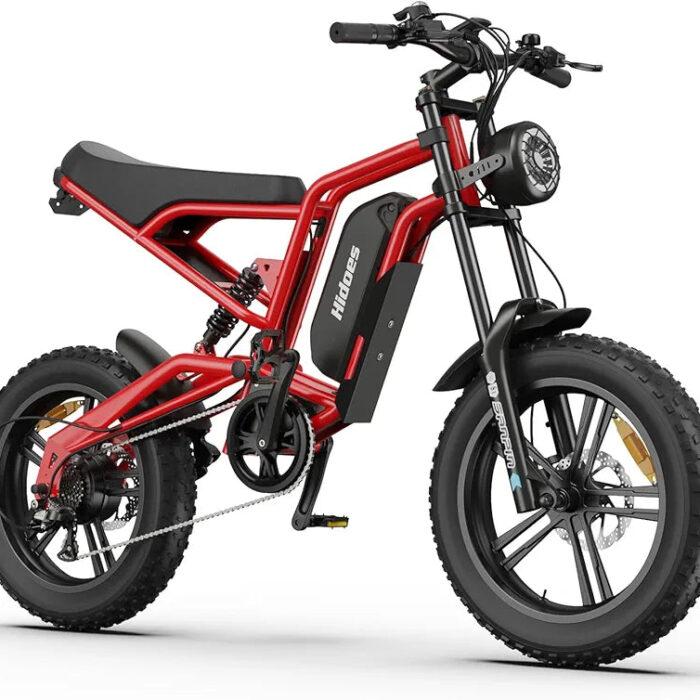 Fat Tire Electric Bike for Adults,15AH Removable Battery 80KM Range PAS Mode,Hidoes B6 Adult Electric Bicycle Up to 25Km/h,Dual shock absorption,20" x4.0 All-Terrain Tires,Shi-mano 7-Speed.